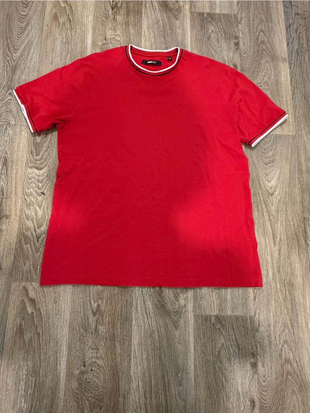 Fashion Nova Red Crewneck Tee with White Trim